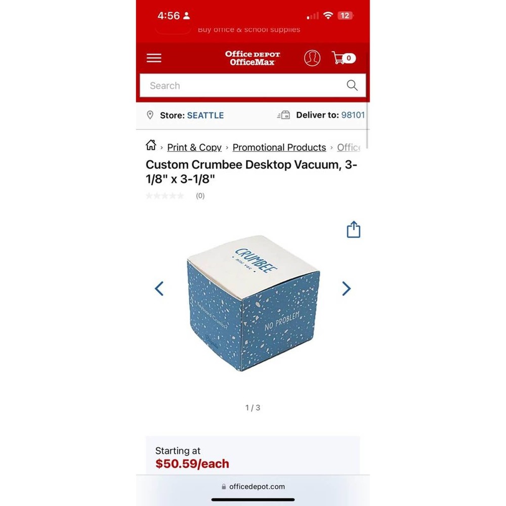 New Crumbee Desktop Vacuum, 3-1/8" x 3-1/8"